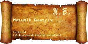 Matusik Beatrix névjegykártya
